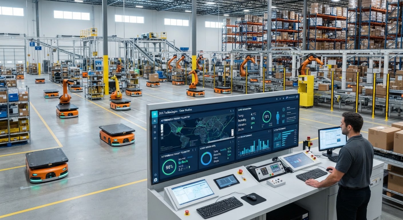 Illustrative image: a modern distribution warehouse